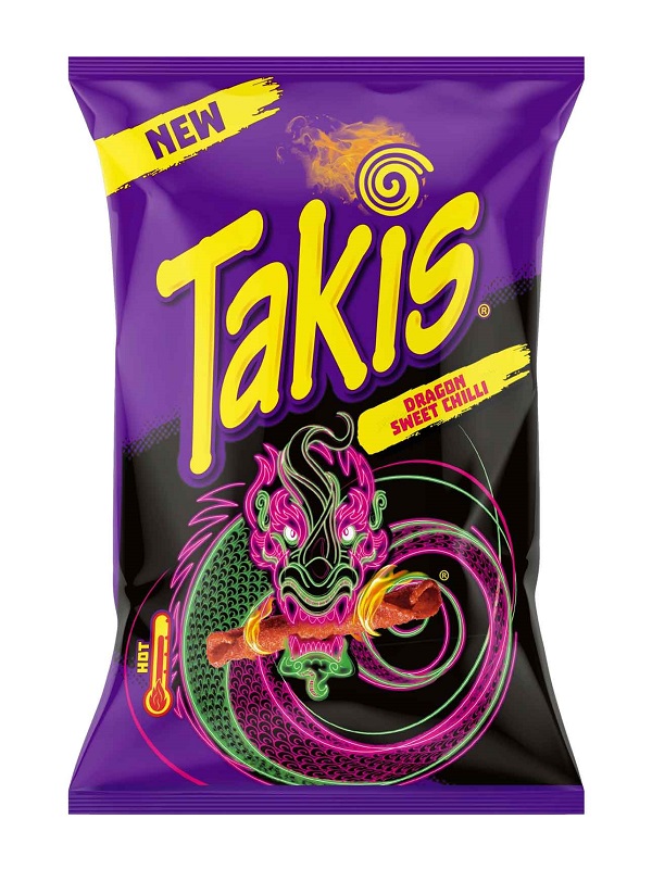 Snack di mais piccante Takis Dragon Sweet Chilli - 100 g.